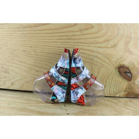 L' Artiste Spring Step Sandals Womens 37 Baocrie Multicolor Wedge Buckle Slip On - Picture 4 of 8